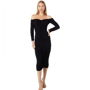 Norma Kamali Off Shoulder Slinky, Sz M (6), Black, NWT